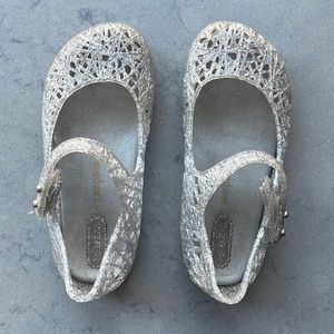Mini Melissa clear with Silver Glitter Sandals